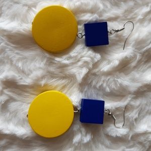 🆕ROUND AND SQUARE COMBO PENDANTS WOODEN  EARNINGS